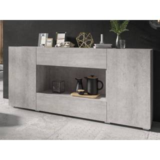 👉 Dressoir DOLES 3 deuren 1 lade 137 cm beton colorado