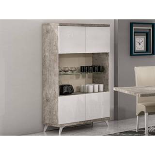 👉 Vitrine kast grijs Vitrinekast TROPICO 2 deuren 5400551412669 5400943175271