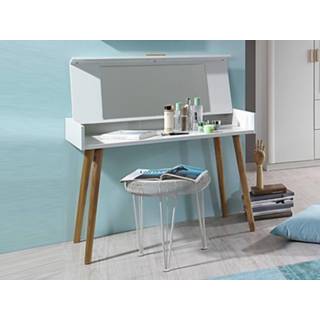 👉 Commode wit met spiegel COLINE 100 cm wit/coimbra es 5400551277626 5400943185041
