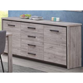👉 Dressoir eik grijze ELINA 2 deuren 4 lades 5400551370068 5400943173284