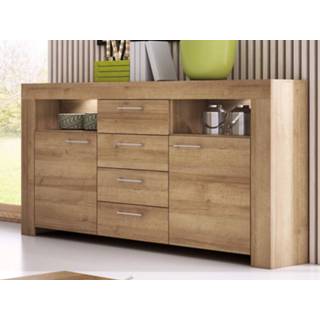 👉 Dressoir eik SKYLINE 2 deuren 4 lades riviera met led 5400943174687