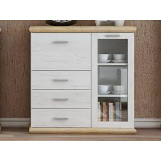 👉 Commode wit goudbruin KORFA 2 deuren 3 lades wit/goudbruin 5400551405432 5400943172126