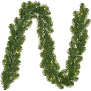 👉 Kerstverlichting groen kunststof Dennenslinger/dennen guirlande met 20 x 180 cm