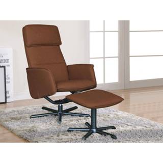 👉 Relaxfauteuil EMPEREUR cognac met poef 5400943201819