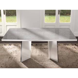 👉 Eettafel wit Rechthoekige MIRAS 180 cm hoogglans wit/beton zonder verlengstukken 5400943205251