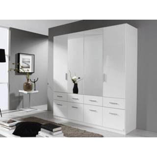 👉 Spiegel wit Kast CELTI 4 deuren en 8 lades met wit/hoogglans 4053714069784 5400551122407 5400943108699