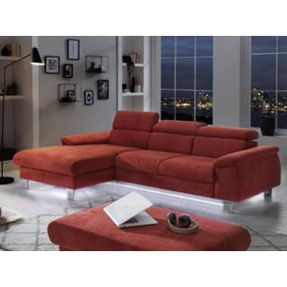 👉 Hoekbank rood stof Converteerbare MIKO met longchair links led 5400551394477