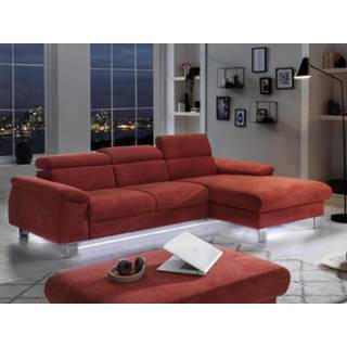 👉 Hoekbank rood stof Converteerbare MIKO met longchair rechts led 5400551394453