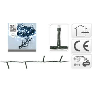 👉 Kerstverlichting wit zwart kunststof Clusterverlichting helder buiten 480 lampjes