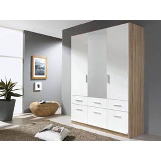 👉 Spiegel wit Kast CELLON 3 deuren en 6 lades met sonoma/wit 5400551121783 5400943108309