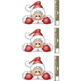 👉 Raamsticker 4x stuks velletjes kerst raamstickers kerstman 21 x 32 cm