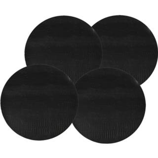 👉 Placemat zwart kunststof 12x stuks ronde placemats glitter 38 cm van