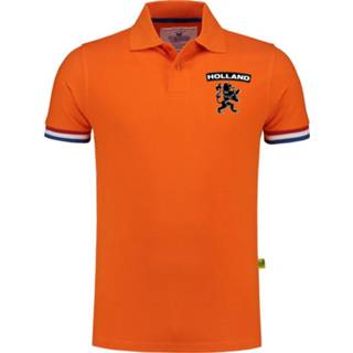 👉 Shirt oranje mannen Grote maten Holland fan polo t-shirt luxe kwaliteit met leeuw op borst - 200 grams heren