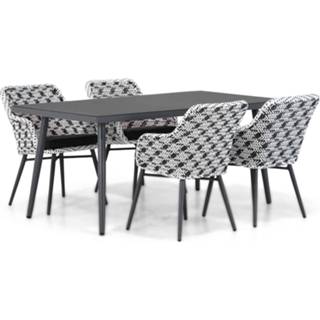 👉 Tuinset dining sets Mixed Black-White zwart-wit Lifestyle Crossway/Valencia 170 cm 5-delig 7423600118198