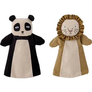 👉 Handpop active Bloomingville handpoppen leeuw en panda - flynn 5711173268795