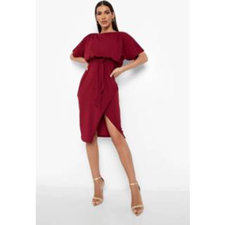 👉 Midi jurk Met Boothals En Ceintuur