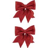 👉 Rood polyester 4x stuks decoratie strikken 30 x 35 cm