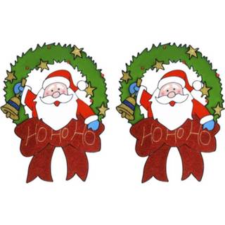 👉 Decoratiesticker 5x stuks kerst decoratie stickers kerstman plaatjes 30 cm