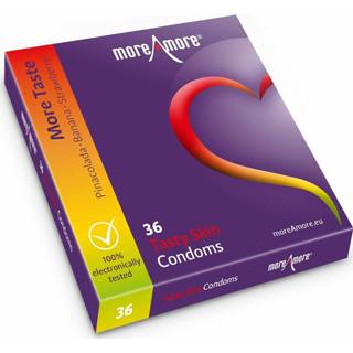 👉 Condoom latex transparant MoreAmore Tasty Skin Condooms 36 stuks 8717755143471