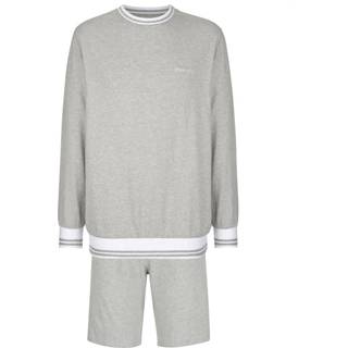 👉 Pyjama tijdloze klassieker effen grijs mannen katoen BABISTA Lichtgrijs::Wit 4055707382566