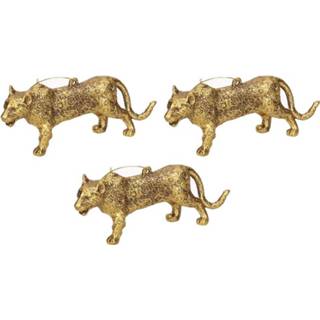 👉 Figuurtje goud kunststof 4x Kersthangers figuurtjes luipaard 12,5 cm