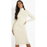 👉 Midi Jurk Met Lange Mouwen En Col, Stone