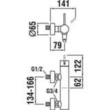👉 Douchekraan chroom LAUFEN Kartell by met koppelingen handdouche en flexibele slang 180cm, 7612742481301