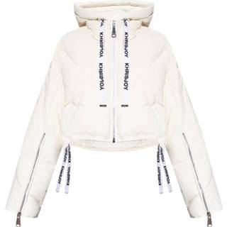 👉 Downjacket s vrouwen beige Printed down jacket