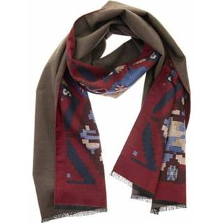 👉 Onesize vrouwen rood Scarf with geometric pattern