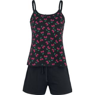 Pyjama zwart vrouwen s Rock Rebel by EMP - mit Cherry Skull Top 4064854272996