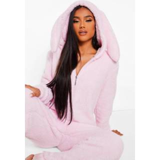 👉 Fleece One Piece Met Konijnenoren, Pink