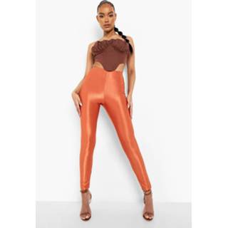 👉 Satijnen Stretch Leggings, Rust