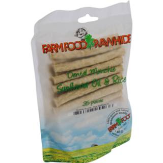 👉 Hondensnack wit Farm Food Rawhide Dental Munchie Natural - Hondensnacks Rund 10 cm 35x8 g 8714857155036