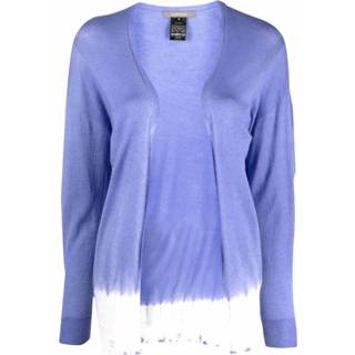 👉 L vrouwen blauw TIE DYE Cardigan