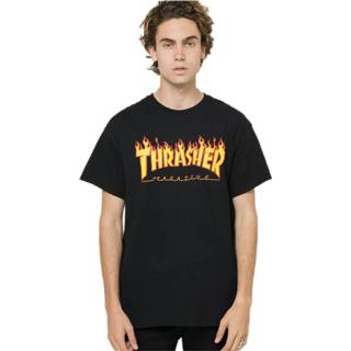 👉 Shirt XL male zwart Flame T-Shirt