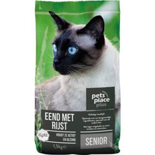 👉 Kattenvoer Pets Place Plus Kat Seniors - Eend Rijst 1.5 kg 8711621925284