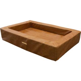 👉 Mand mannen Wooff Orthopedisch Pu-Leer Cognac - Hondenmand 70x100x20 cm 8717237170186 8717237170193