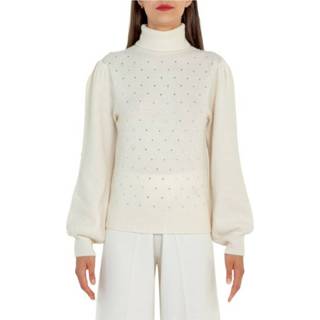 👉 Pullover m vrouwen wit a collo alto con strass Wf1562Ma79L