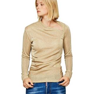 👉 Vrouwen beige Maglia Asimmetrica