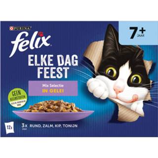 👉 Kattenvoer Felix Multipack Elke Dag Feest Mix Selectie In Gelei 7+ Senior - Rund Kip Tonijn 12x85 g 7613039825839