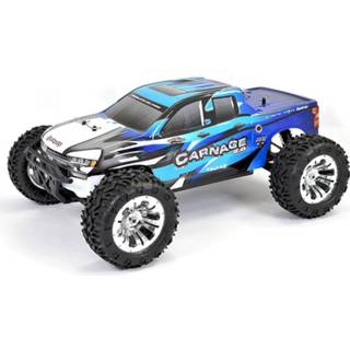 👉 Blauw electro auto's vierwiel aangedreven truck offroad volledig gebouwd brushed FTX Carnage 2.0 monster RTR - 5056135724187