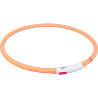 👉 Oranje siliconen Trixie Usb Flash Lichtgevende Band - Hondenveiligheidslampje 70 cm Xs-Xl 4011905126463