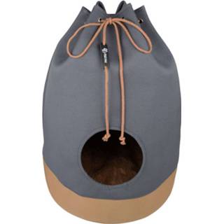 👉 Kattenmandje antraciet District 70 Casa - Kattenmand 60x45x45 cm Cognac 8717202613670