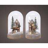 👉 Stolp wit Lumineo Winter Scene Onder - Decoratie Ø8.5x15 cm Warm 5 led 8720093785371