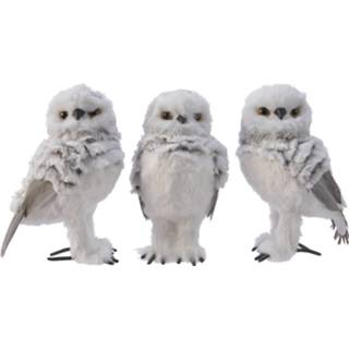 👉 Kerstversiering grijs Decoris Uil Decoratie Figuur - 8x10x15 cm 8718533874686
