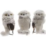 Kerstversiering grijs Decoris Uil Decoratie Figuur - 6x8x12 cm 8718533874693