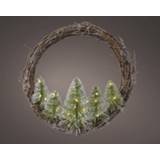 Kerstversiering wit Everlands Wilgenkrans Met Boompjes - Ø24 cm Warm 15 led 8720093526509
