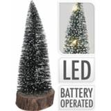 Kerstboom groen Homestyle Met Led - Kunstkerstboom 9.5x9.5x25 cm 8719987741029