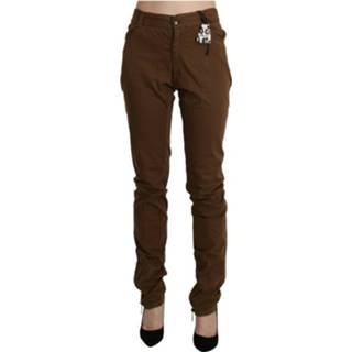 👉 Broek vrouwen bruin High Waist Skinny Trousers