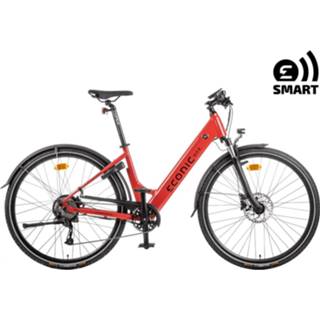 👉 Elektrische fiets m active vrouwen rood Sportieve Dames Econic One Smart Comfort 44cm